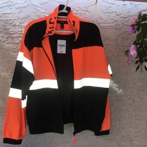 Forever 21 Reflective Neon Orange/Black Jacket